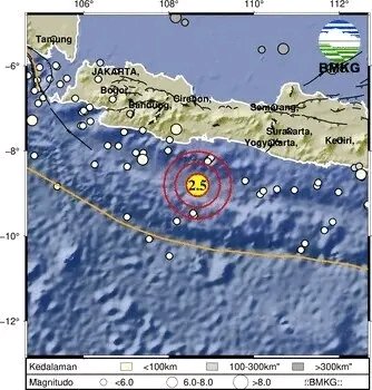 Gempa M2.5, 21-Mar-26 21:18:28 WIB, Lok: 8.80 LS - 108.68 BT •124 km Selatan KAB-PANGANDARAN-JABAR
Kedlmn 10 km 
bbmkg 2