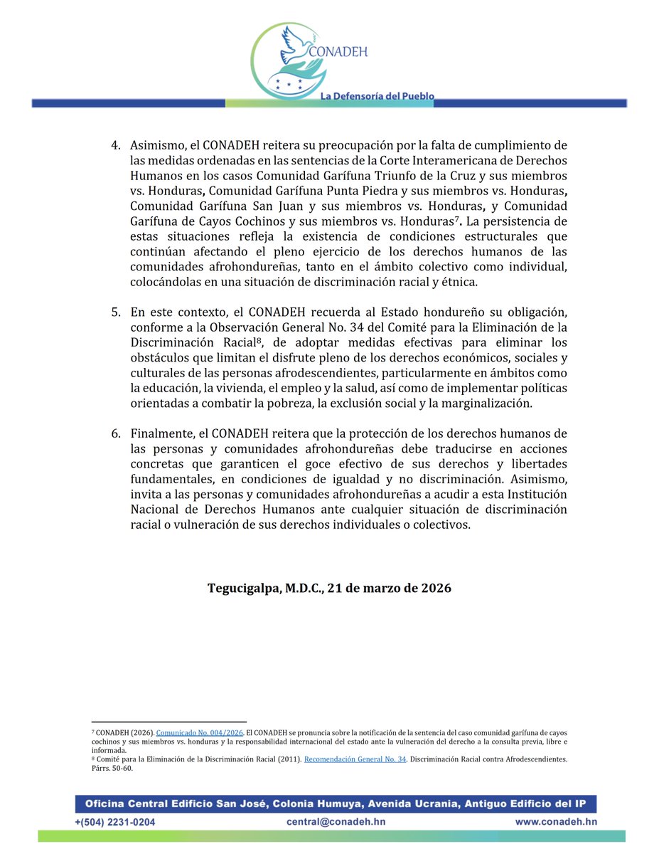 CONADEH-La Defensoría Del Pueblo tweet media