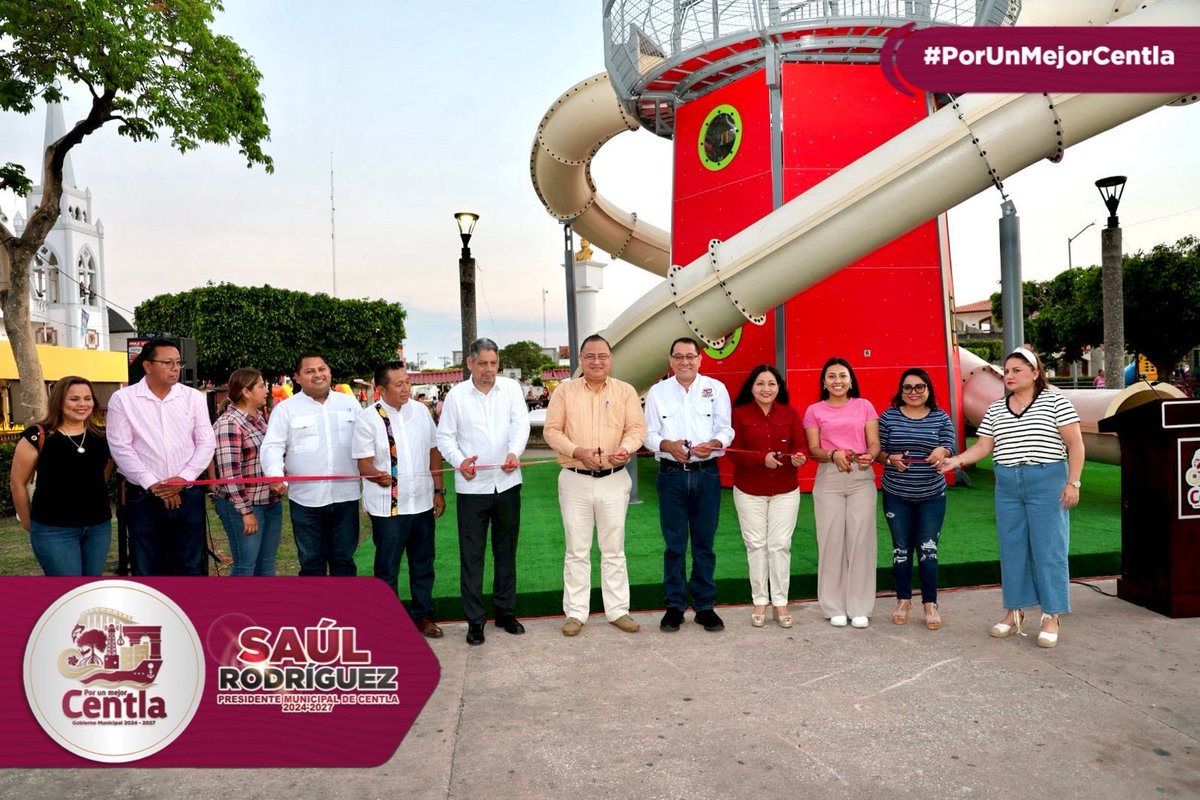 salarmando5's tweet photo. Esta tarde inauguramos el nuevo tobogán en el parque #QuintínAraúz de la ciudad de Frontera, un espacio pensado para que nuestras niñas y niños disfruten de momentos de sana convivencia y recreación.

Seguimos construyendo el segundo piso de la #CuartaTransformación.

#PorUnMejorCENTLA