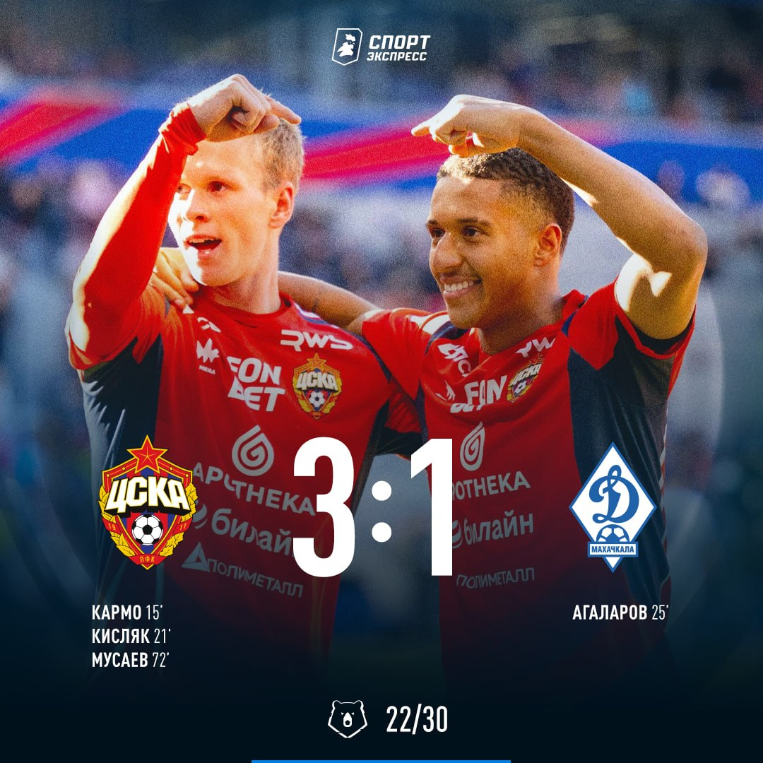 sportexpress's tweet photo. И без Мойзеса с Челестини справились. Первая победа ЦСКА в РПЛ после рестарта. Очень важная 👏

Камбэк в чемпионскую гонку начался 😎 https://t.co/uZJvYQfpgb
