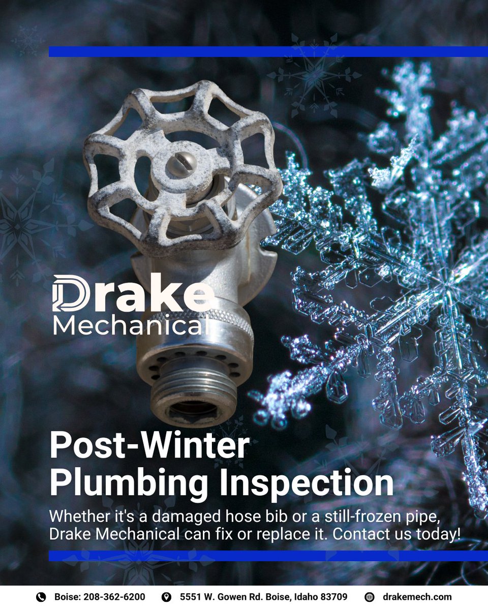 DrakeMechanical's tweet image. If the winter season has ravaged your plumbing, give Drake Mechanical a call! 

hubs.ly/Q047nbCH0

And call us at: Boise: 208-362-6200

#HVACtech #coupons #plumbing #heating #airconditioning #plumbingsolutions #piperepair