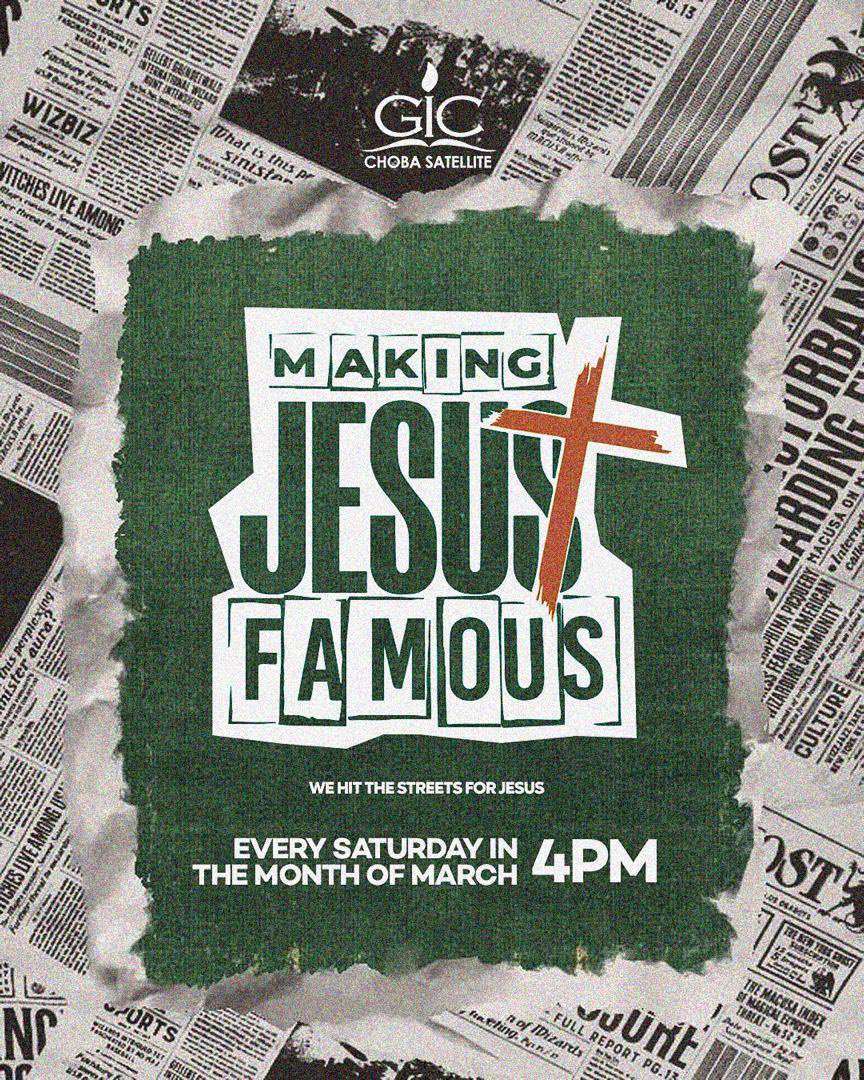GICCHOBA's tweet photo. We don’t keep Jesus to ourselves, we make Him known.
The world needs to see Him, hear Him, and experience His love through us.
Join us as we step out to make Jesus famous.
#gicchoba #pcee https://t.co/TpV2zlhkC5