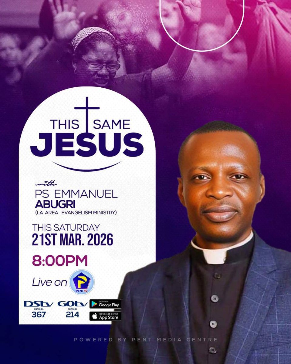 Flreslihgtfi's tweet photo. "Jesus Christ: The same yesterday, today, and forever."
โIn a changing world, His power remains constant. Join Pastor Emmanuel Abugri as we dive into the unchanging grace of our Lord. ๐โจ
#ThisSameJesus | #Penttvgh https://t.co/Ek13adeN3c
