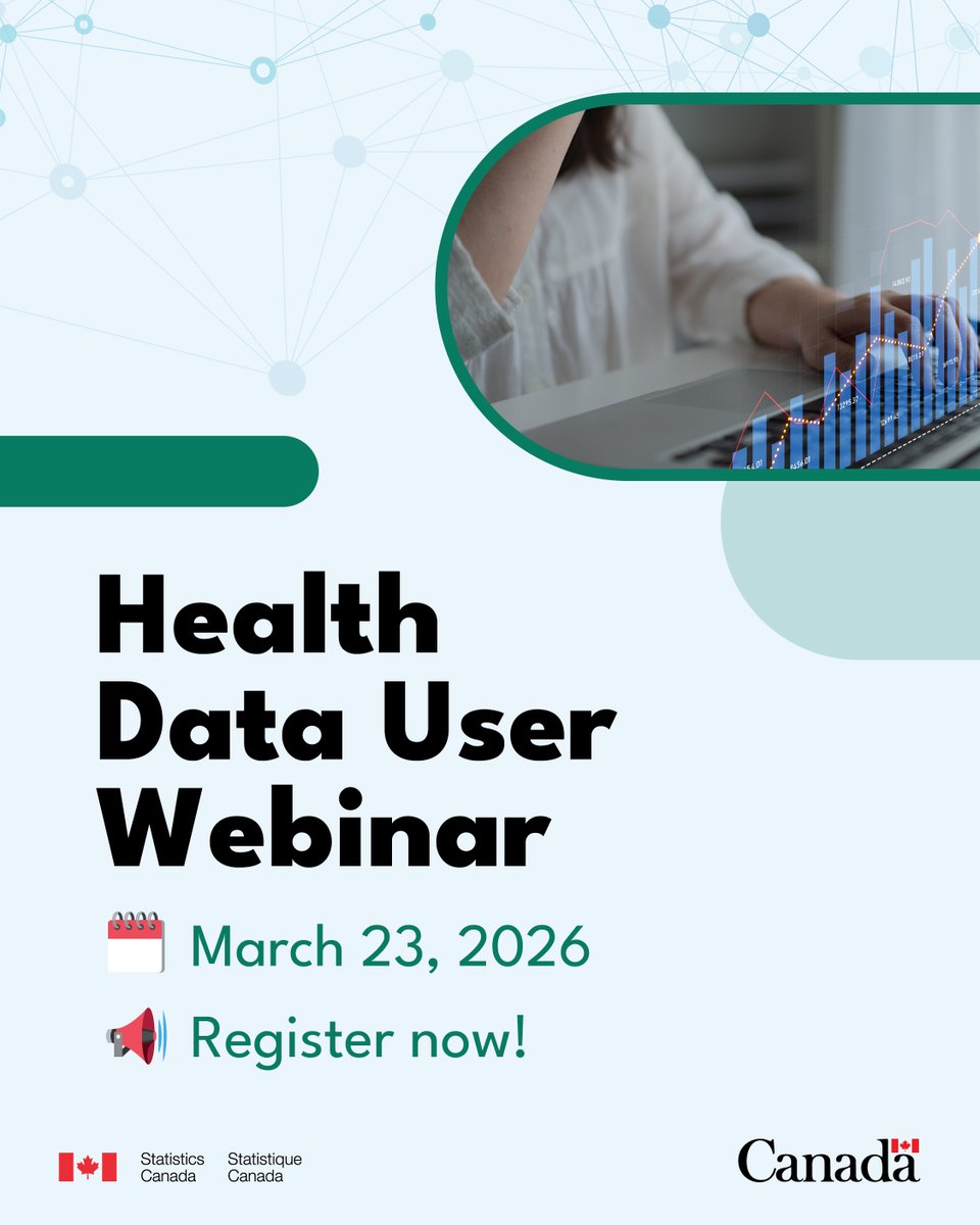 StatCan_eng's tweet image. 📢 New webinar for health data users!  

Join us on March 23, 2026, to learn more about the Canadian Census Health and Environment Cohorts: forms-formulaires.alpha.canada.ca/en/id/cmm2hgbl… #CdnHealth