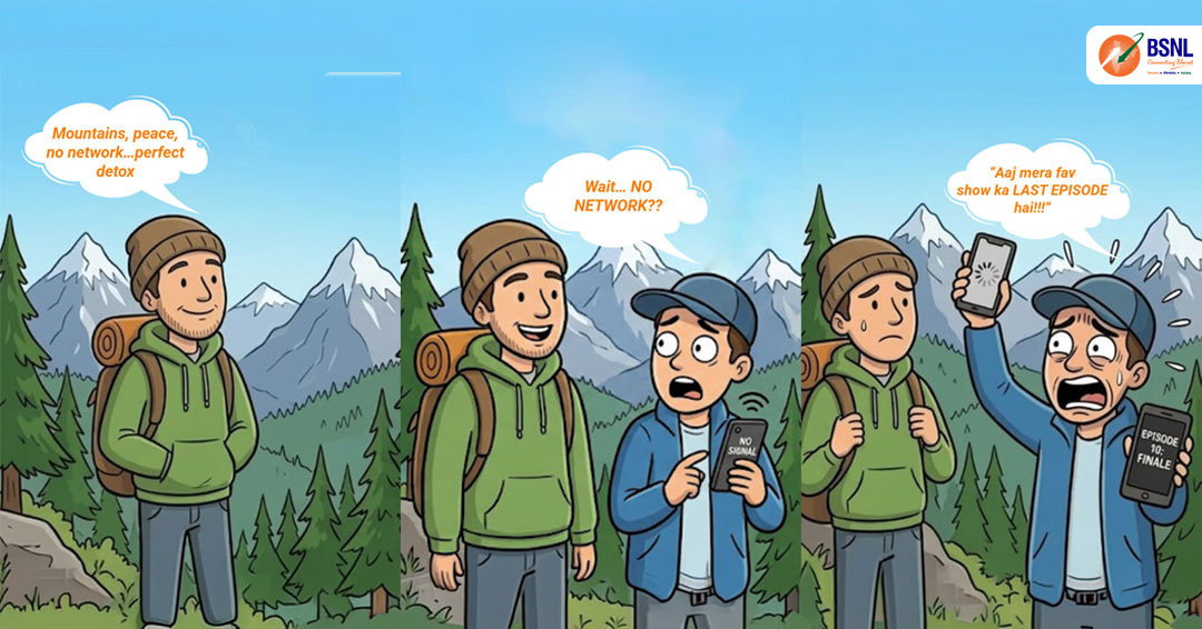 BSNLCorporate's tweet photo. Mountains ho ya no network zone…
entertainment kabhi rukna nahi chahiye
With BSNL BITV, watch your favorite shows anytime, anywhere!
(BSNL BITV, internet TV, smart streaming, no cable TV, on-demand content)
#BSNL #BITV #NoSignalNoProblem #StreamingAnywhere #DigitalIndia @CMDBSNL @robertravi21