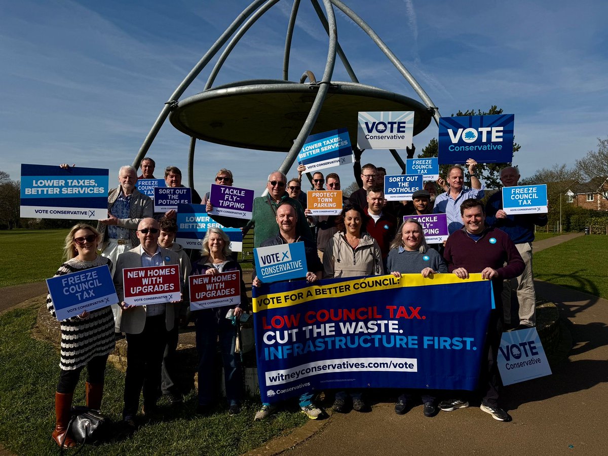A beautiful sunny day for the West Oxfordshire campaign launch. <a href="/OxonTories/">Oxfordshire Conservatives</a> out working hard to win local support to cut the waste, lower council tax and put infrastructure first 💙
