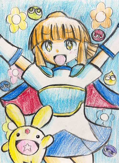 アルルちゃん描きました! ばよえ〜ん! #ぷよぷよ #アルル