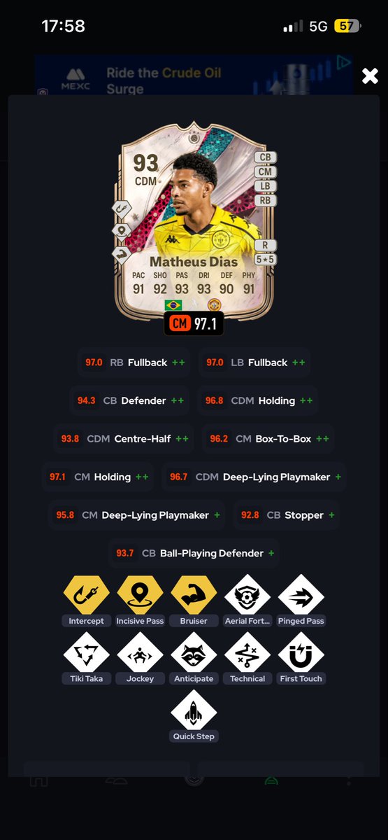 PortusLFC's tweet photo. @FIFATRADEBRASIL Quero fazer esse q e o meu jogador preferido da minha equipa local, oq acha dos ps? Tenho que terminar a milestone do intercept+ por causa da combinação de evos https://t.co/8IQ2wcyGdq