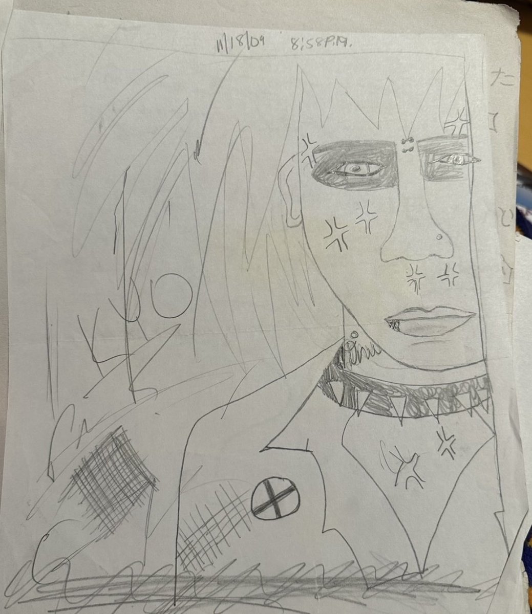 repetitionofdeg's tweet photo. On the 18th of November, in 2009 at 8:58 PM, I completed  the worst drawing of Kyo known to humankind. https://t.co/aqzBToKQar