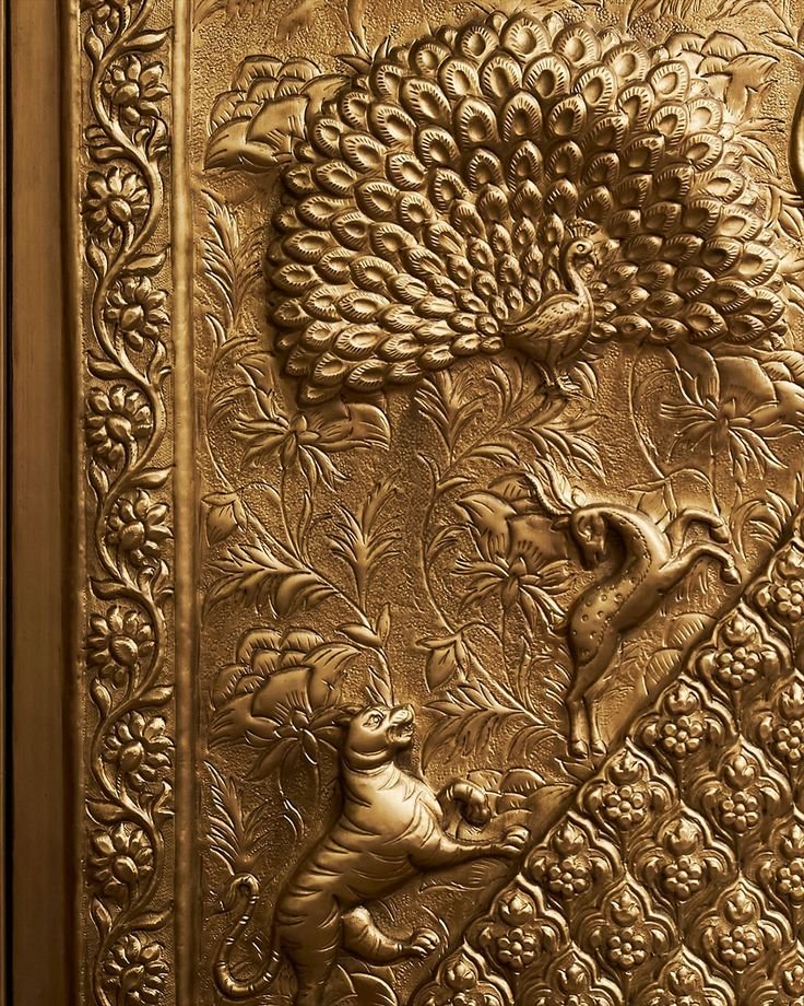 HerodotusWave's tweet image. This intricate artwork is a Brass Metal Repoussé Wall Art, specifically part of a collection by Tilfi.