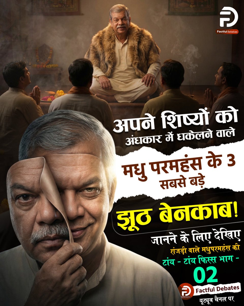 #मधुपरमहंस_की_टांयटांय_फिस्स2
हरि, निरंजन और परम पुरुष में क्या अंतर है? मधु परमहंस के 3 वीडियो और 3 अलग-अलग जवाब, देखकर आपका भी सिर चकरा जाएगा!
Factful Debates YtChannel