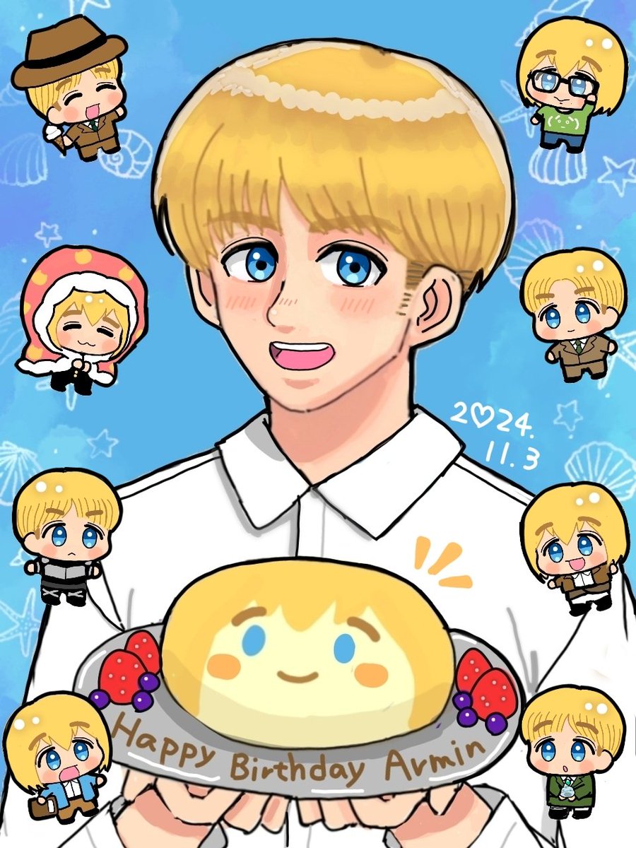 お分かり頂けただろうか🎂🎂
2024ミン誕絵とおそろっちのアニ誕絵をずっと描きたくて…達成できて良かったです🧡💛
#アルアニ
#aruani