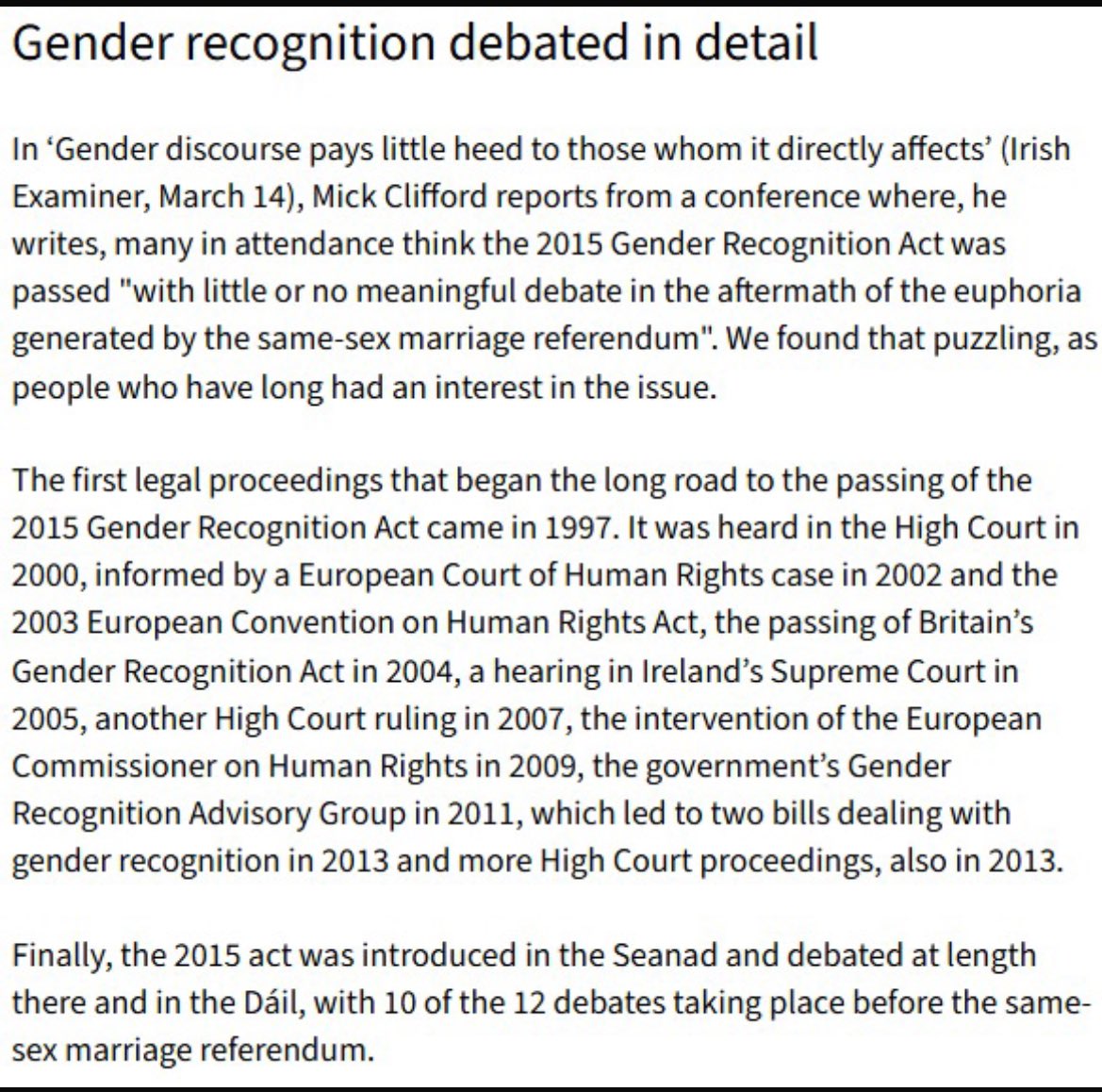 Mams4Trans's tweet photo. Our letter in the @irishexaminer about the 20 long years of painstaking work that went into getting the Gender Recognition Act in place.

Thank you Dr Linda Foy, @flacireland and everyone who fought so long for it.

#GRA #transrightsarehumanrights https://t.co/FOOCsCfeXm