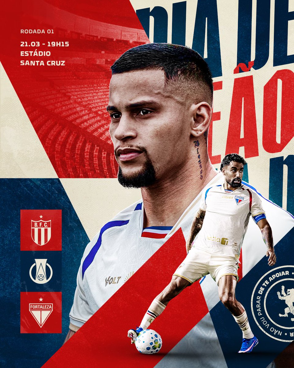 FortalezaEC's tweet photo. É DIA DE ESTREIA! É DIA DE LEÃO EM CAMPO! 🦁

Às 19h15, a bola vai rolar para Botafogo-SP vs Fortaleza, no Estádio Santa Cruz, pela primeira rodada do Brasileiro Série B 2026.

VAMOS PRA CIMA! 👊

#FortalezaEC #SérieB https://t.co/HEJuBGwCAn