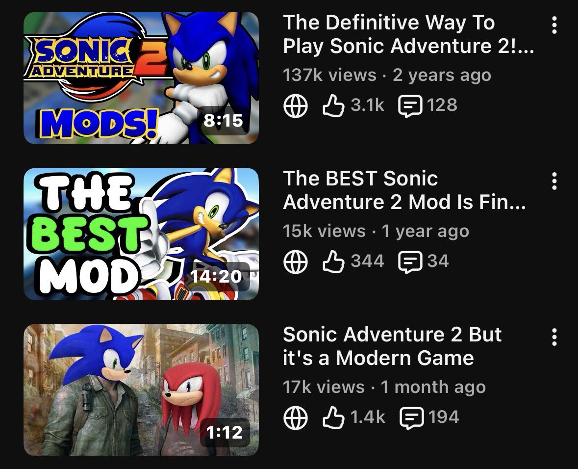 At this point I probably owe SA2 my life for consistently carrying my channel 😭 next video will focus on a different game whenever that comes out lmao