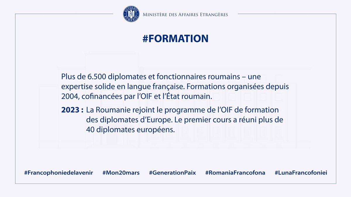 AmiraMihailescu's tweet photo. Roumanie 🇷🇴 - Journée Internationale de la Francophonie 2026 @MAERomania https://t.co/k91ibNk90g
