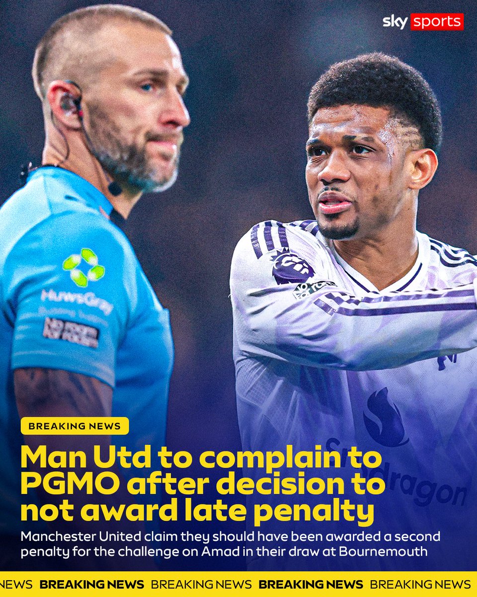 007_sols's tweet photo. Manchester United to officially file complaint to PGMOL against poor referee decisions in 2-2 thriller with Bournemouth https://t.co/qTk8f3HF43