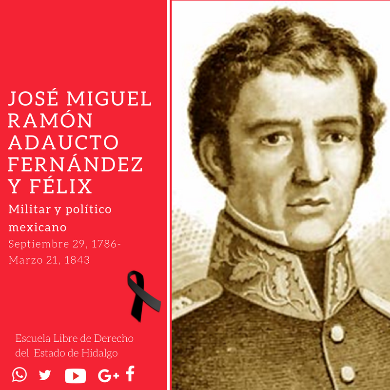 eldehgo's tweet photo. #UnDíaComoHoy pero de 1843 murió en Perote Veracruz, José Miguel Ramón Adaucto Fernández y Félix, militar y político mexicano. Fue el primer presidente de México de 1824 a 1829. #HistoriaDeMéxico #FuerzaELDEH #ConoceTuHistoria https://t.co/gv1i84DDSD