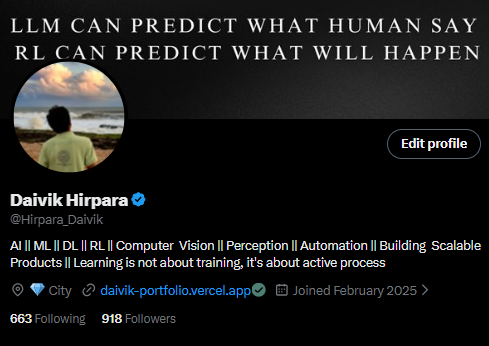 Daivik Hirpara tweet media