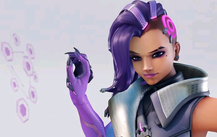 NostalgiElf's tweet photo. @Vaelorde Sombra is also from Overwatch 1. In Overwatch, she has a different hairstyle and a slightly altered costume. https://t.co/awqF8Kgczq