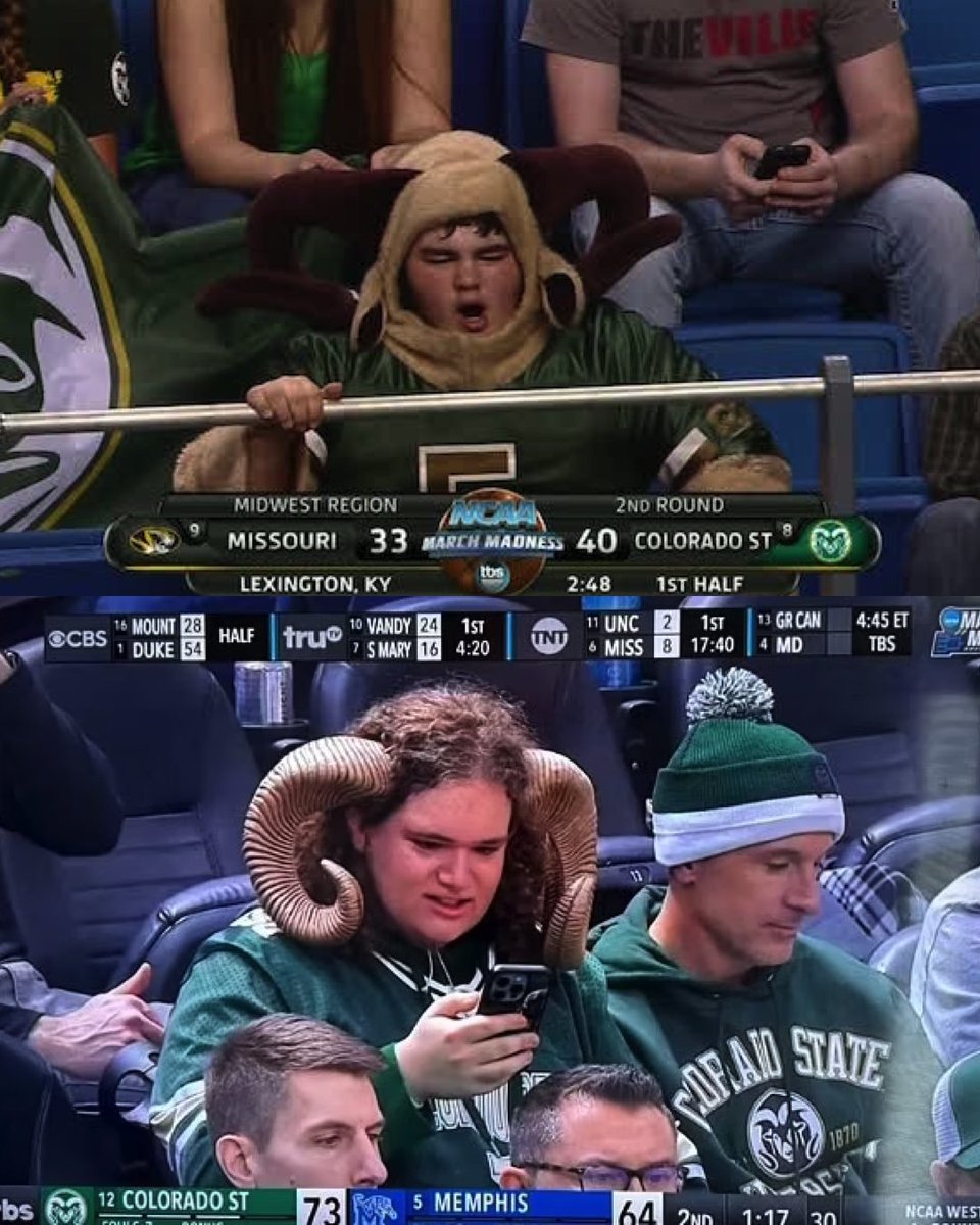 CSOonX's tweet photo. "Ram Boy" — Colorado State super fan Justin Stank is now "Ram Man" 🐑 https://t.co/vizPQWriiD