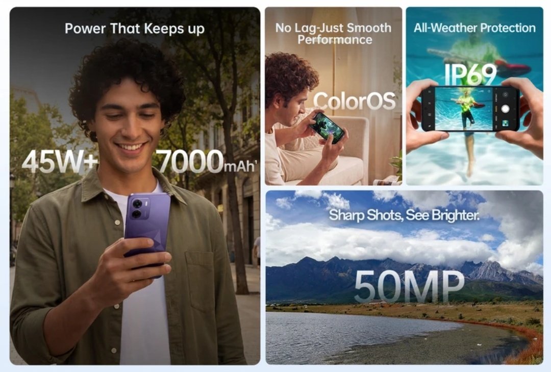 Styllish_Ajeet's tweet image. Q1) Battery Capacity👉 7,000mAh (with 45W SUPERVOOC flash charge).

Q2) Rear Camera Setup👉 50 MP + 2 MP.

Q3) Processor👉 MediaTek Dimensity 6300

Q4) IP Rating👉 IP66, IP68, &amp;amp; IP69

Q5) UI👉 ColorOS 15 (based on Android 15) 

#OPPOK14 #OPPOKSeries #MorePowerLessLag
@encoword ❤️