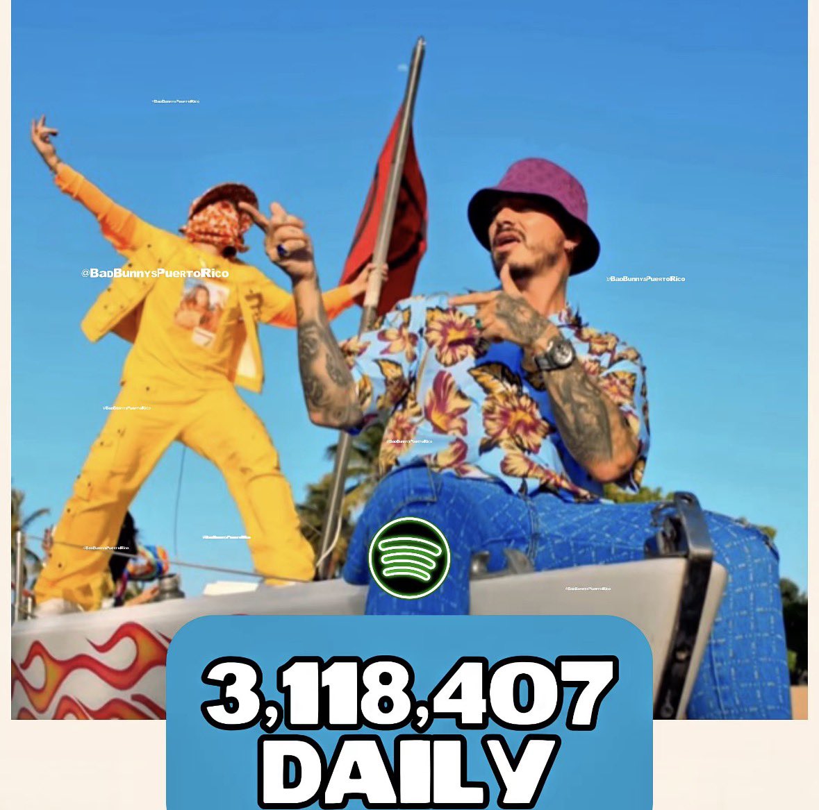 badbunnysprteam's tweet photo. 🇵🇷’OASIS’ by BAD BUNNY earned 3,118,407 STREAMS on @SPOTIFY in MARCH 19 2026! 

🌎The Most Streamed Collab Álbum in HISTORY, it remains #197TH ALL-TIME with 5,338,136,622 STREAMS! https://t.co/A8ZxgEZep6