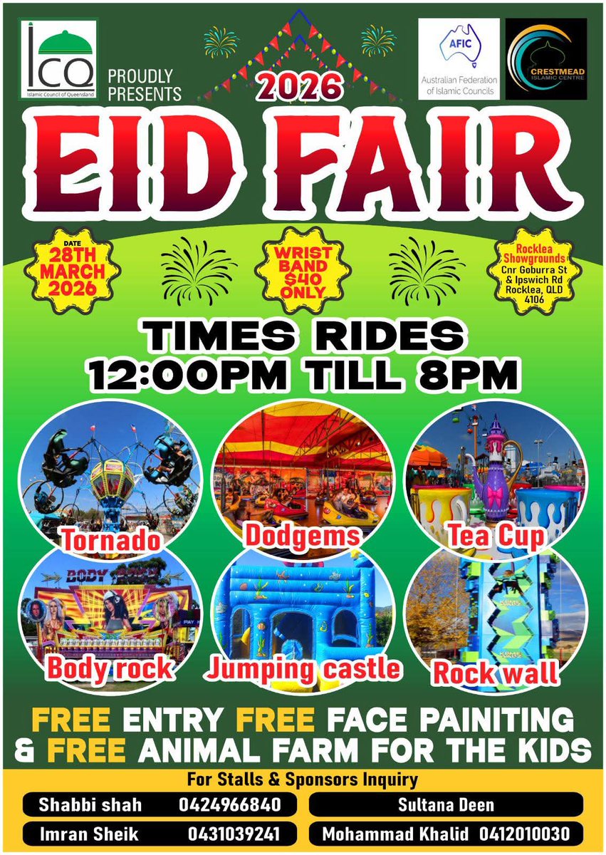 urbanrani's tweet photo. @putridwishsw Di Brisbane, dalam rangka merayakan hari raya Idul Fitri, ada Eid Fair atau Eid Festival yang meriah

https://t.co/asExJg176F https://t.co/nivS94QHPc