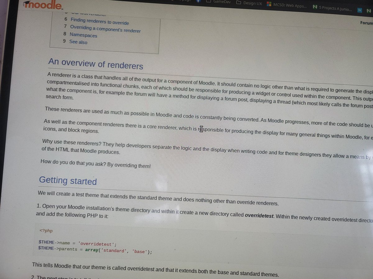 qtguru's tweet image. Moodle renderers for modifying functionalities that relate with the Output api in Moodle #Moodle 

Moodle theming is very complex, but follow this thread as I'll update some interesting notes about Moodle theme development.