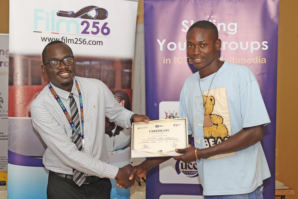 Film_256's tweet photo. Day 5/5: A powerful close to the weeklong ICT & Multimedia Workshop.

Trainees showcased impressive group projects, reflecting creativity and cultural relevance. The D/RDC, Mr. Obonyo, urged participants to continue producing content that preserves and promotes their heritage.

Over 100 youths were awarded certificates, marking a significant milestone in digital skills development.

Supported by @UCC_Official, @MoICT_Ug, and @Film_256. #ICT #YouthEmpowerment #DigitalSkills