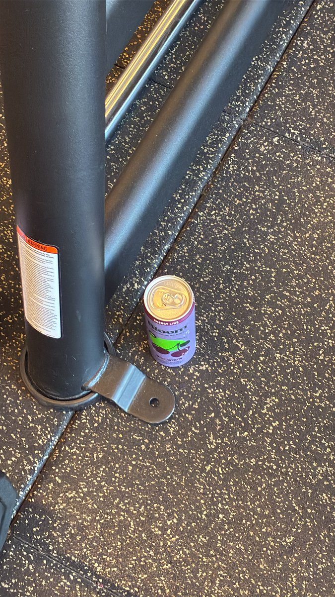 Ruanski's tweet photo. To whoever left the empty bloom can on the squat rack this morning I hope someone spills hot coffee on your legs. https://t.co/jcWpnQuusP
