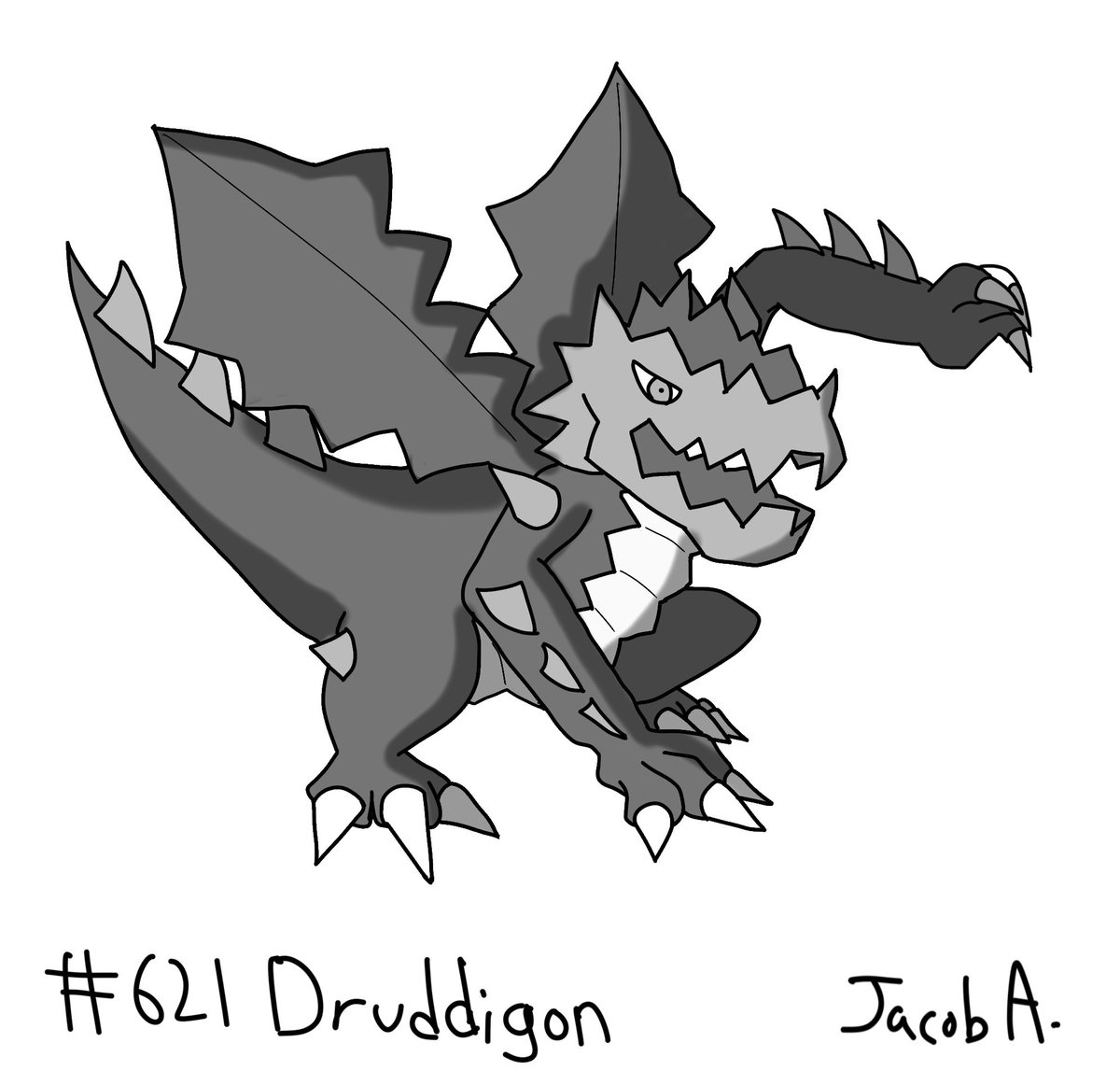 bigredjakey's tweet image. #pokemon #druddigon #artchalleng