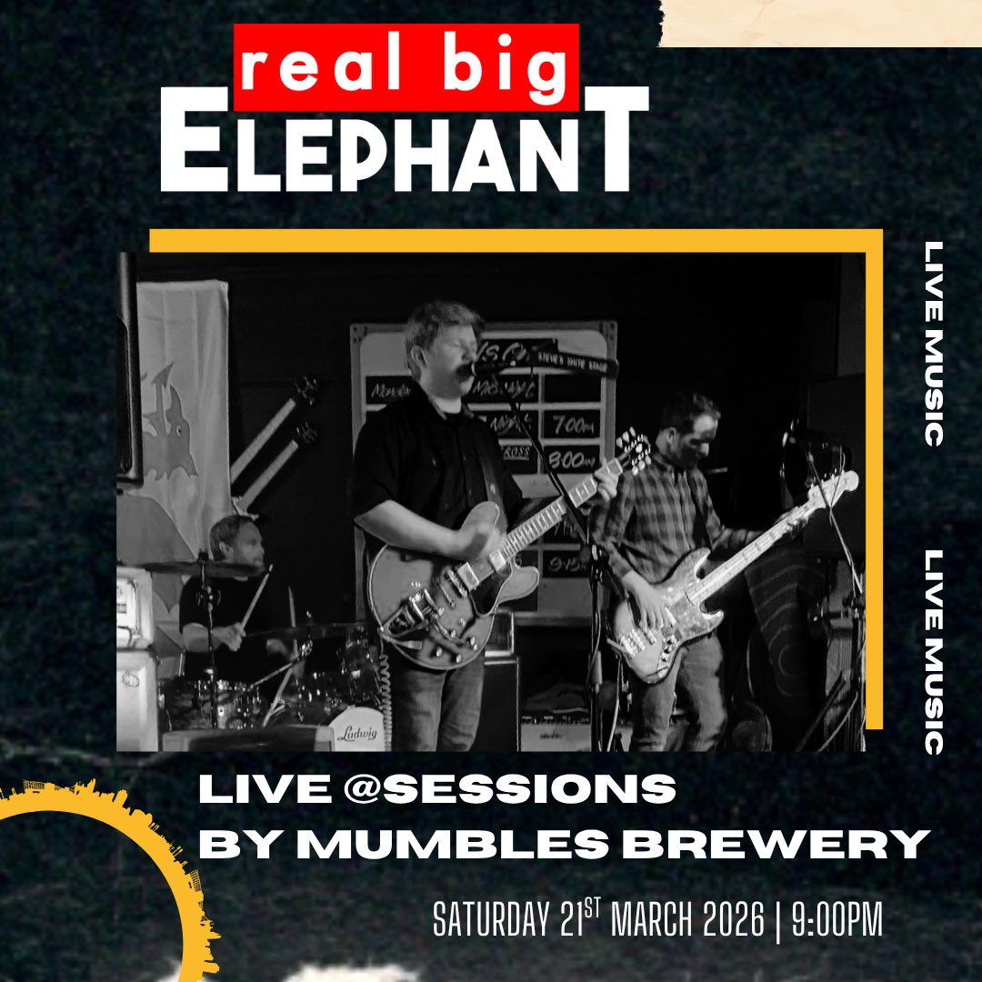 RealBigElephant's tweet photo. Tonight we’ll be playing at Sessions by Mumbles Brewery at 9pm.

#SwanseaLiveMusic #LiveMusic #blues #southwalesgigguide #rock #bluesrock #live #livemusic #classic #classicrock #music https://t.co/kyZWMpKDwg