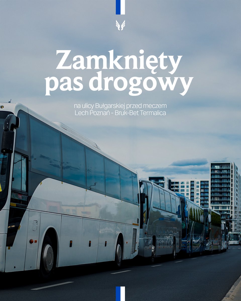 LechPoznan's tweet image. 🚨 Drodzy kibice, jutro na stadionie będzie wuchta wiary, dlatego zaplanujcie wcześniej podroż na mecz #LPOBBT. 

Ze względu na 23. edycję "Kibicuj z Klasą" prawy pas zachodniej jezdni ul. Bułgarskiej na odcinku od ul. Marcelińskiej do ul. Grunwaldzkiej przeznaczony będzie na