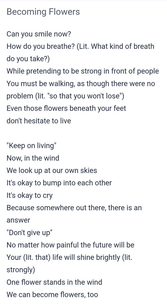 SrApsara's tweet photo. For non-Japanese #fanyus, especially YT members, and for everyone who is not familiar with the lyrics of "Hana ni nare" by Fumiya Sashida, here they are. I think they might be very meaningful right now for Yuzu.
#羽生結弦 #YuzuruHanyu https://t.co/rKaediTWI7