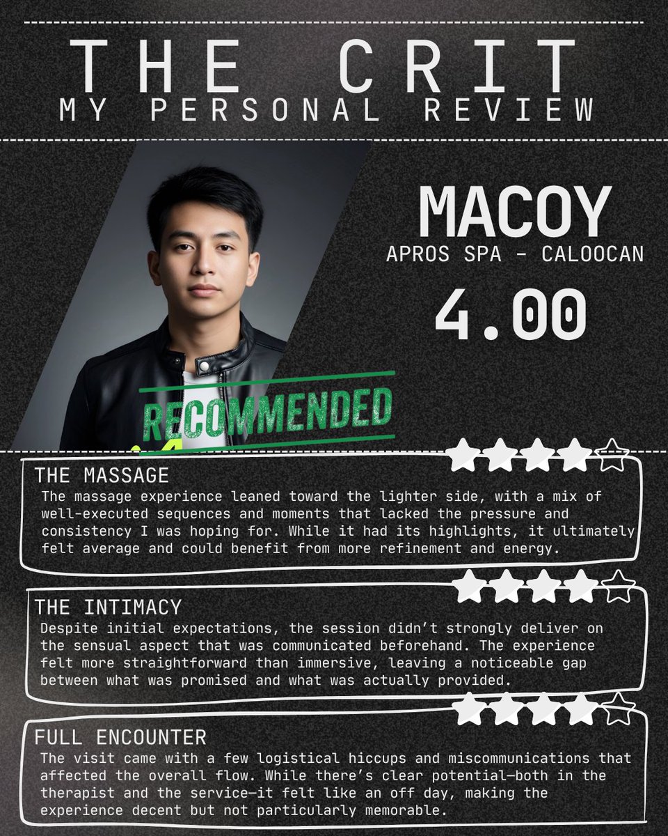 The Crit - Massage Review tweet media