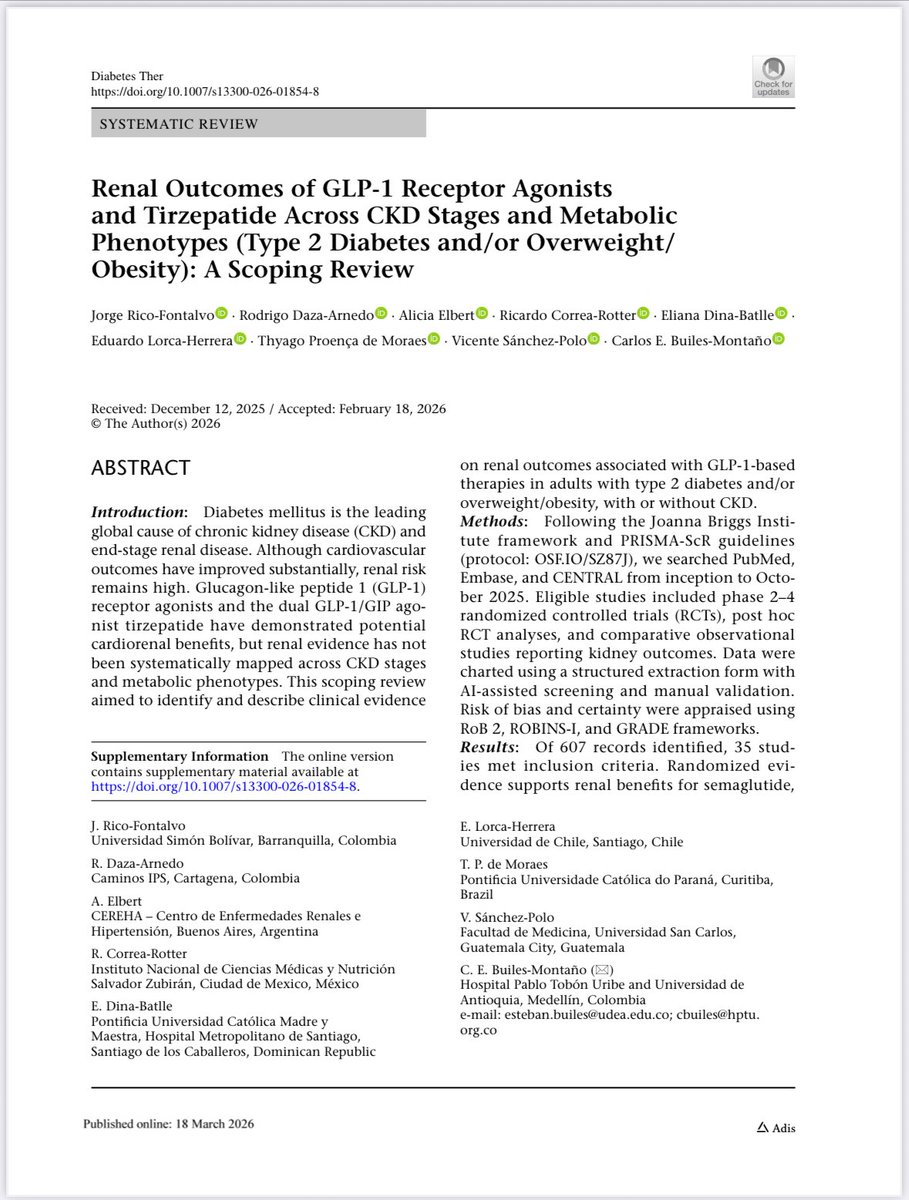 Dr Jorge Rico Fontalvo. MD.FISN. FSLANH , PhD tweet media