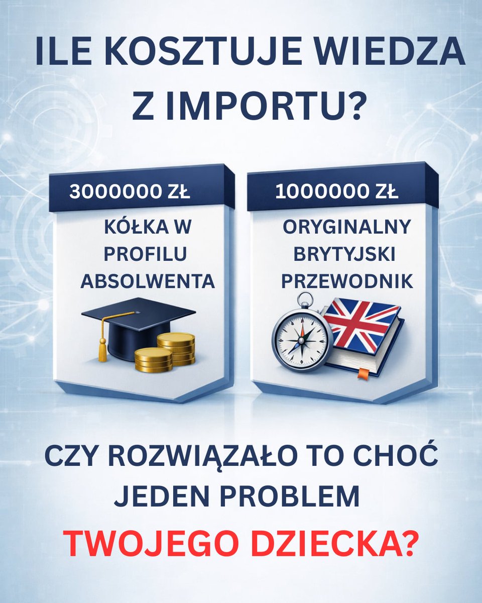 Opracowanie projektu 'Profil absolwenta' przez MEN i kosztowało NAS 3 mln złotych 💸  

Przetłumaczenie przewodnika po strategiach edukacyjnych w Wielkiej Brytanii kosztowało NAS 1 mln złotych 💸 

A Wy na jakie zmiany w edukacji dużo efektywniej wydalibyście te pieniądze?