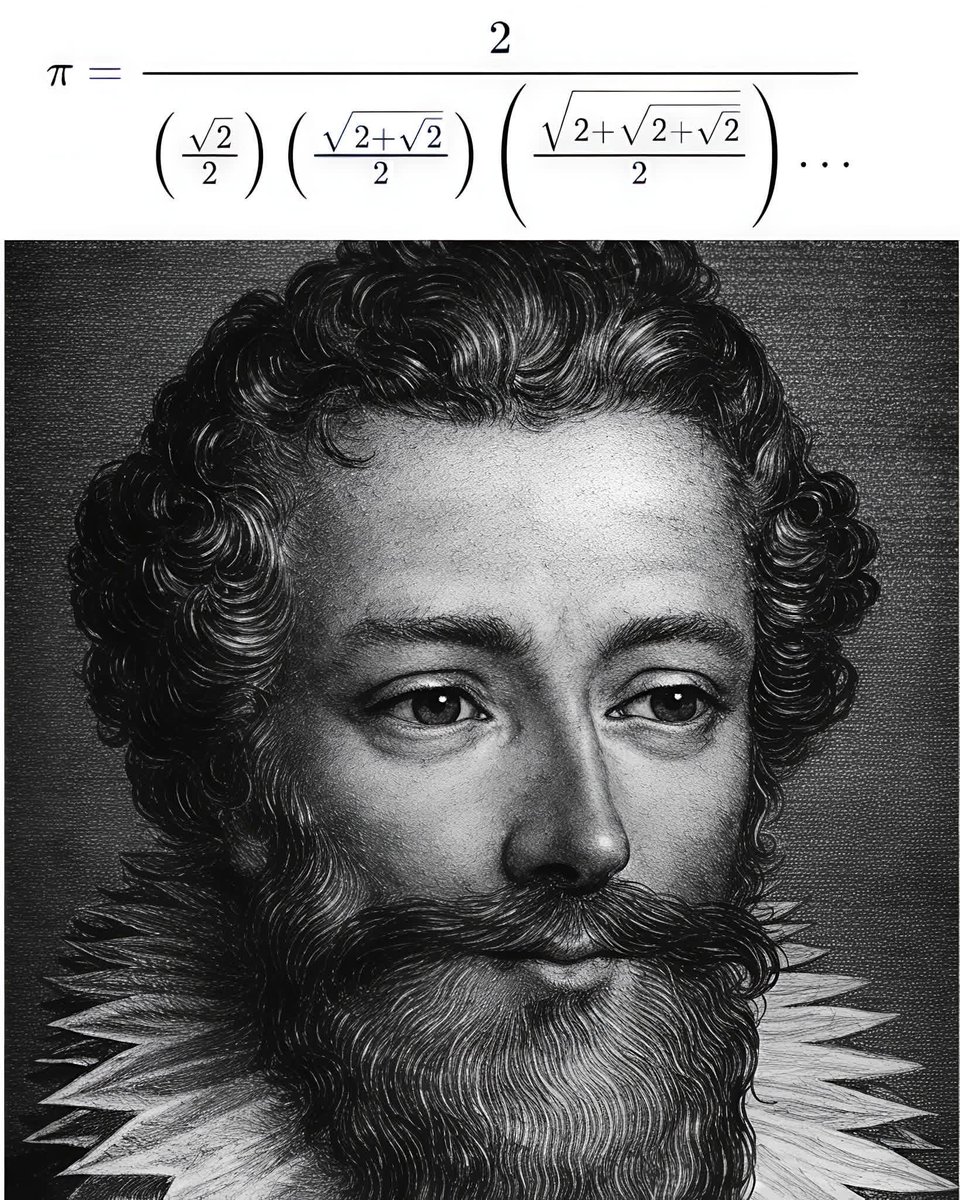 skglearning's tweet image. The Viète formula for π is one of the earliest known infinite formulas for π , discovered by François Viète in 1593.

This was the first exact infinite product formula for π in the history of mathematics.

#maths