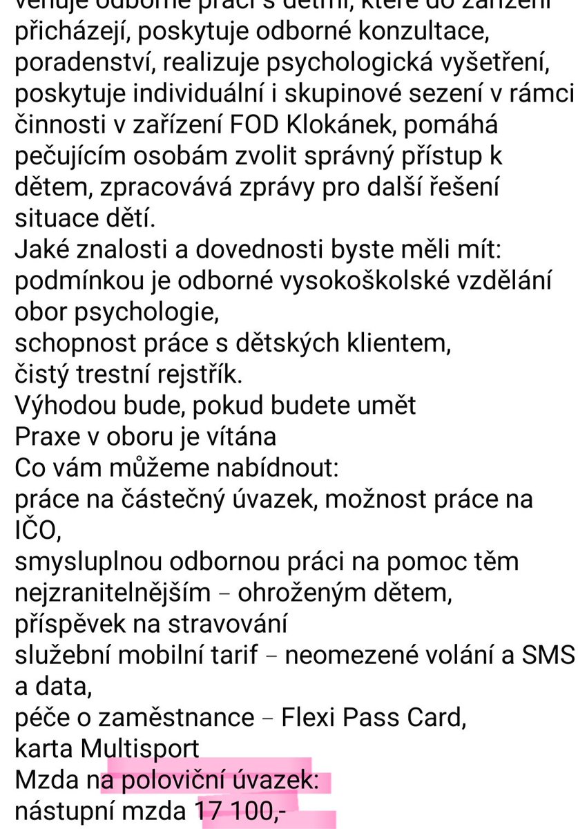 NerdiPrincezna's tweet photo. Víte proč je málo kvalitních psychologů co pracují s ohroženými dětmi?
Proto.
#StayPsycho https://t.co/Zw5qJoDIPC