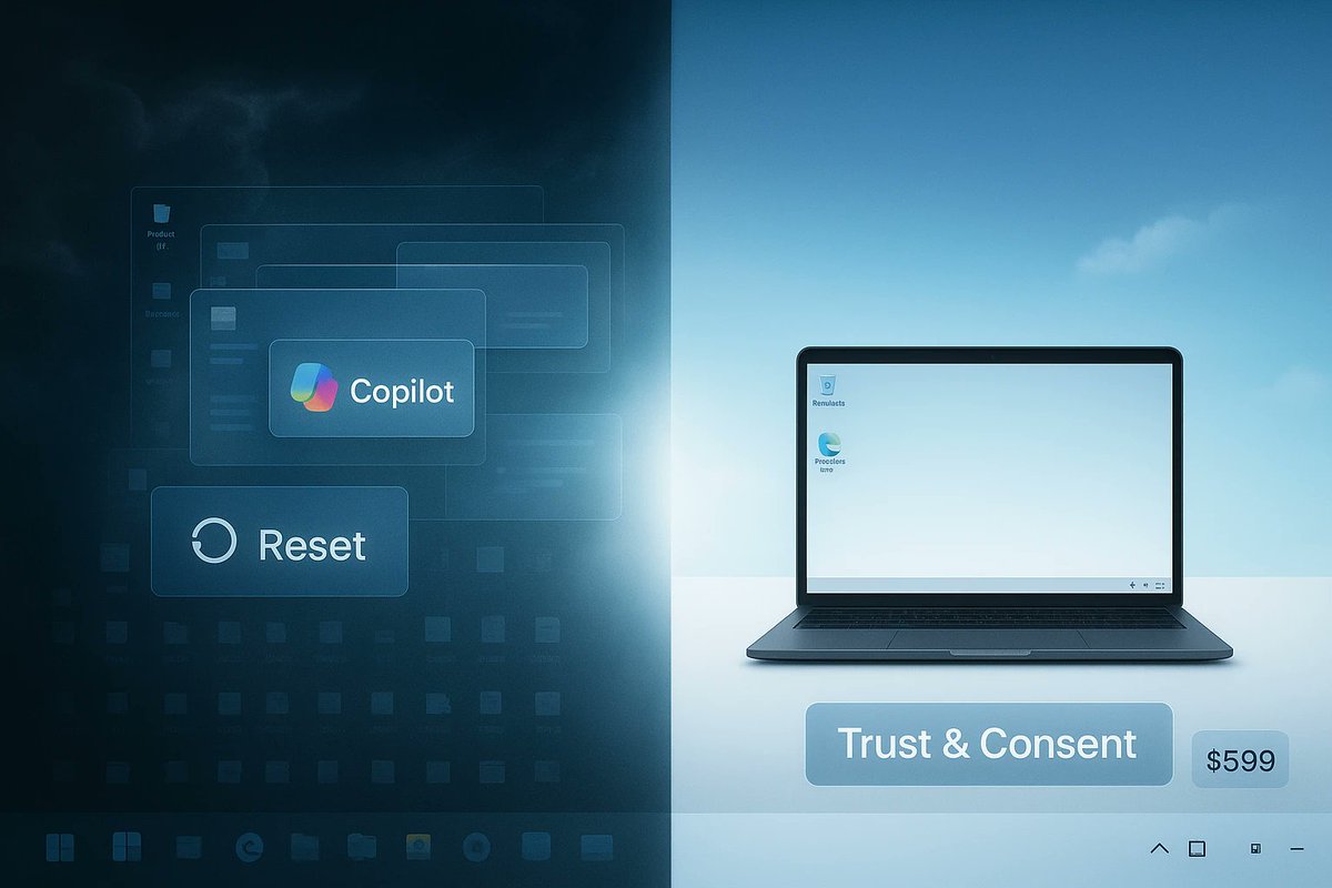 windowsforum's tweet photo. 🫠 Windows 11 “reset” is Microsoft finally admitting the OS is a bloated mess… then they cut Copilot like it’s saving you. Meanwhile Apple sells $599 laptops and steals the vibe.
https://t.co/SVMRPNdCck’s-599-macbook-neo.406343/
#Windows11 #CopilotChanges #MicrosoftTransparency #MacbookNeoPricing
