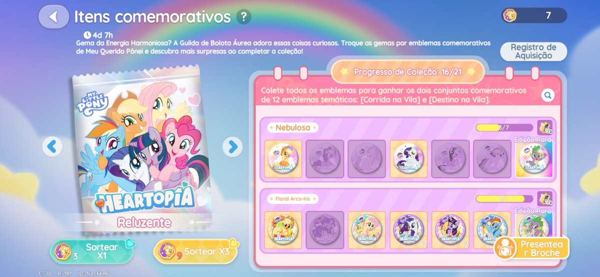 starnninie's tweet image. Preciso de 1 pink pie floral arco-íris e 1 nebulosa, 1 fluttershy nebulosa, 1 twilight nebulosa, 1 rainbow dash nebulosa. Com exceção dessas, eu troco tudo. ☝🏼 #heartopia #troca #mylittlepony
