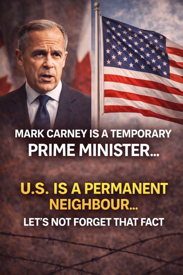 LWingThinkers's tweet photo. Not sure what the motivation of this @MarkJCarney banner is. Canada and USA have had a good relationship regardless of who the leaders are. https://t.co/PHsnN6aZFW