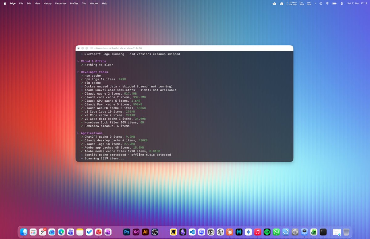 milosradovic's tweet image. Ein nettes, kleines Tool (Open Source) um den eigenen MAC immer schön "clean" zu halten. Kostenlos, schnell und sexy im Terminal.

👉🏽 github.com/tw93/Mole

#Apple #Terminal #Tool