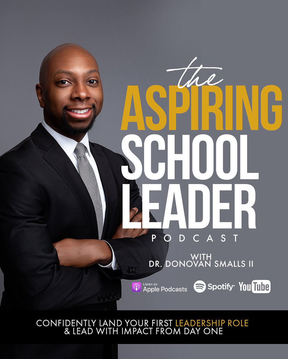 DonovanSmalls2's tweet photo. 🎙️ The Aspiring School Leader Podcast

Get interview-ready &amp; land your first leadership role.

✅ Answer questions with clear frameworks
✅ Refine your leadership story
✅ Show up confident and clear

📢 New episodes every Sunday

📺 Watch:
YouTube: https://t.co/6zrOg8sh0F https://t.co/YpMnW689US