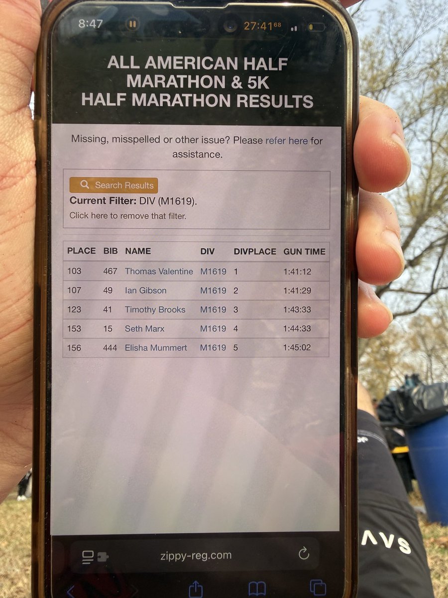 HunterVale42455's tweet photo. Ran my first half marathon today ! Got first in my division 16-19 💪 stay hard https://t.co/A1JJMjERMI
