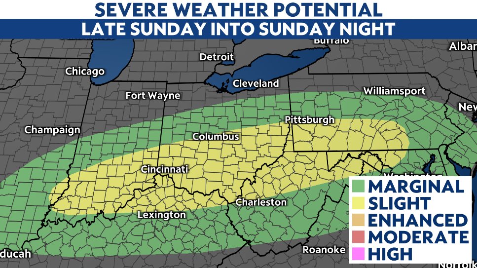 SEVERE RISK FOR OHIO: The threat for severe thunderstorms capable of ...