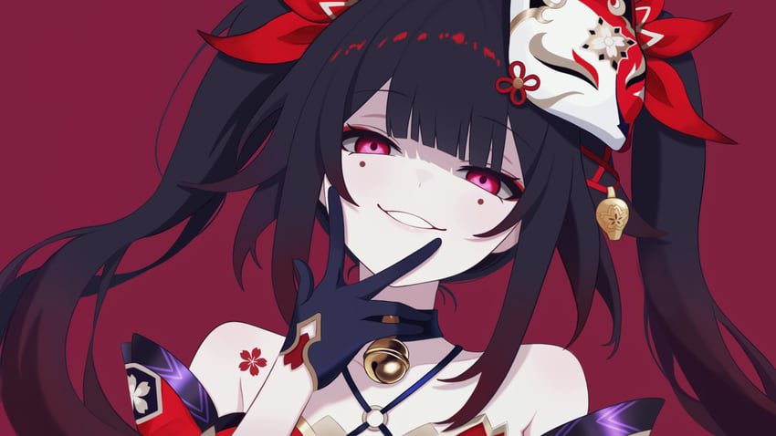 ElationInsanity's tweet photo. @Kazoro_Rage “Here is an understatement~”

*She would say while sitting along his shoulders as if getting a ride giggling a bit*

“Why the sigh~? Aren’t you delighted to see your little masked fool again~?” https://t.co/RpPCiehx0A
