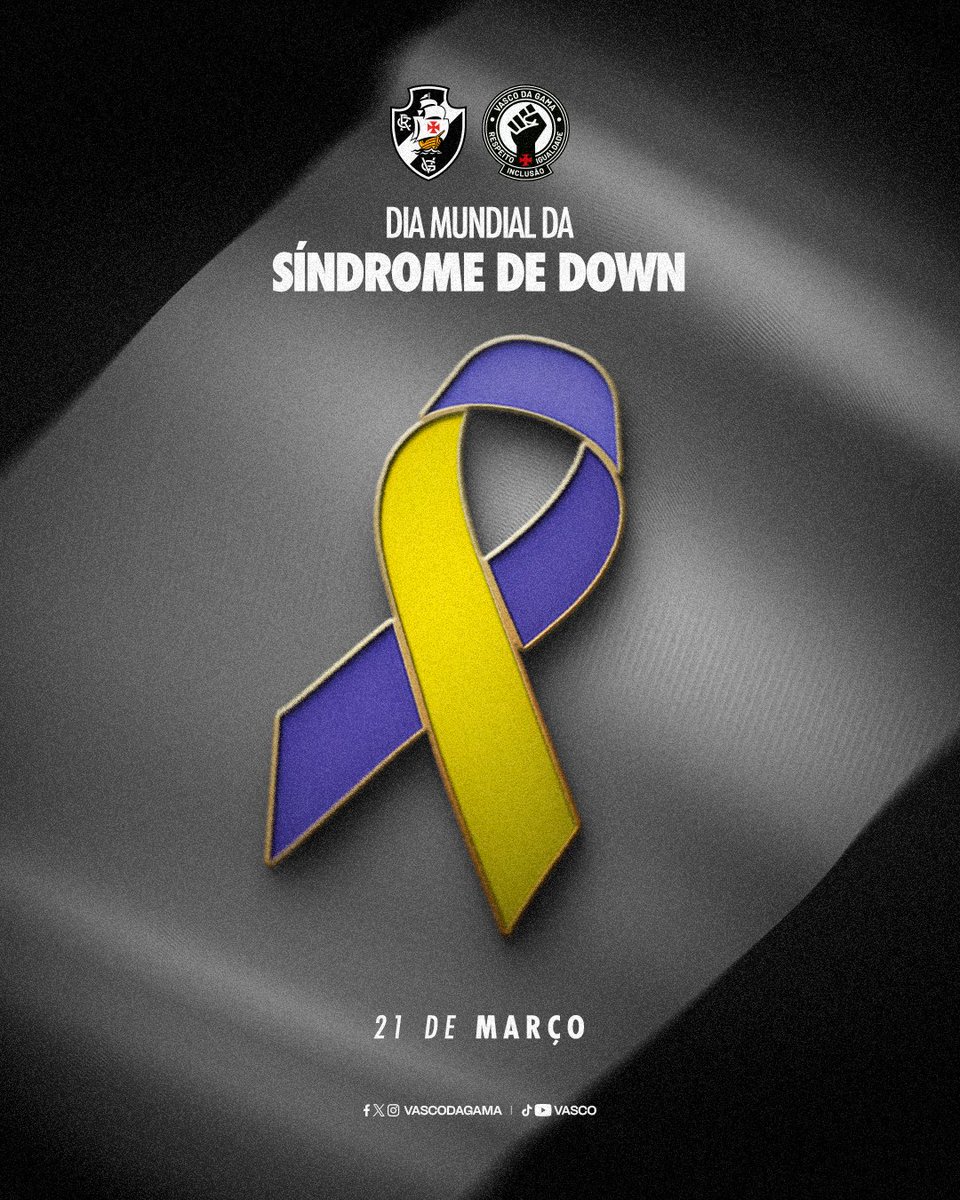 VascodaGama's tweet photo. Conscientização, busca pela equidade, inclusão e respeito às pessoas com Síndrome de Down!

💙💛💢

#VascoDaGama https://t.co/snoXquc1DM