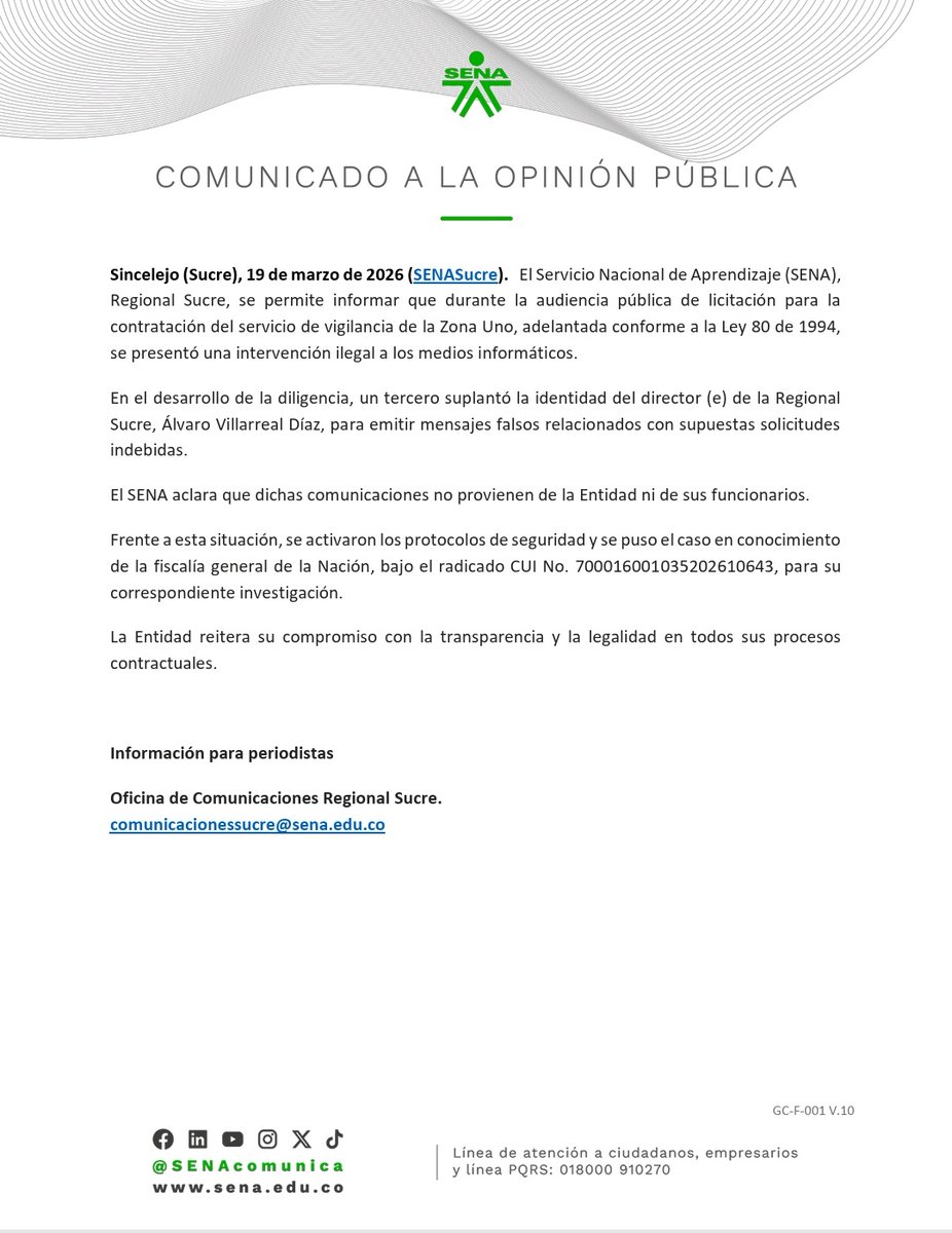SENAComunica's tweet photo. Suplantan al director regional  Sucre en audiencia pública de licitación.
https://t.co/5BHu4rsMk4 https://t.co/IjsqQ5su7B